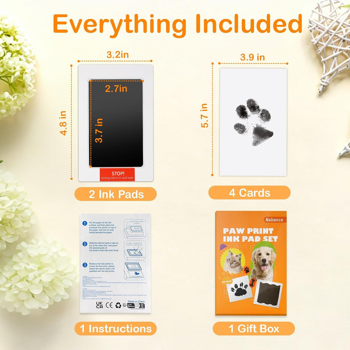 Nabance Paw Print Kit for Dogs & Cats, Inkless Pet Paw & Nose Print, 2 Pack - Image 5
