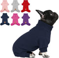 Cyeollo dog pajamas navy fleece jumpsuit front view