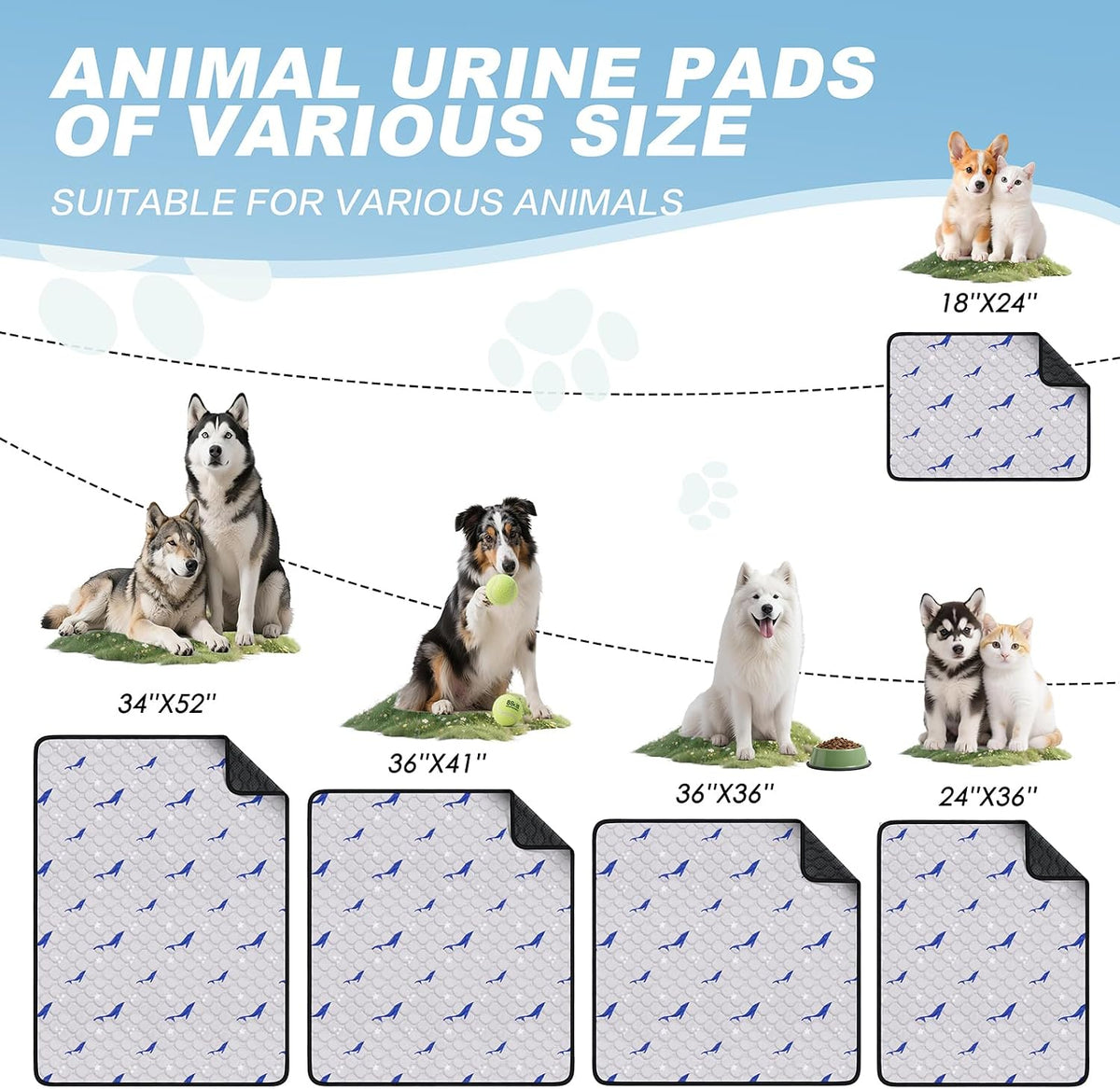 Waterproof dog training pad on hardwood floor