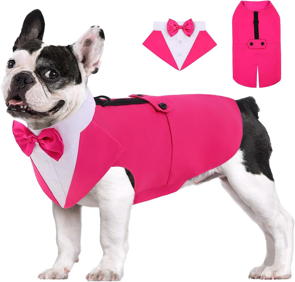 AOFITEE Dog Tuxedo Formal Dog Suit and Bandana Set, Gentle Dogs Wedding Party Suit Bow Tie Shirt, Tuxedo for Small Dogs Costume Outfit with Detachable Bowtie Collar for Christmas Halloween Dress Up - Image 10