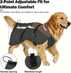 Arcolma lightweight dog rain jacket side view showing reflective trims