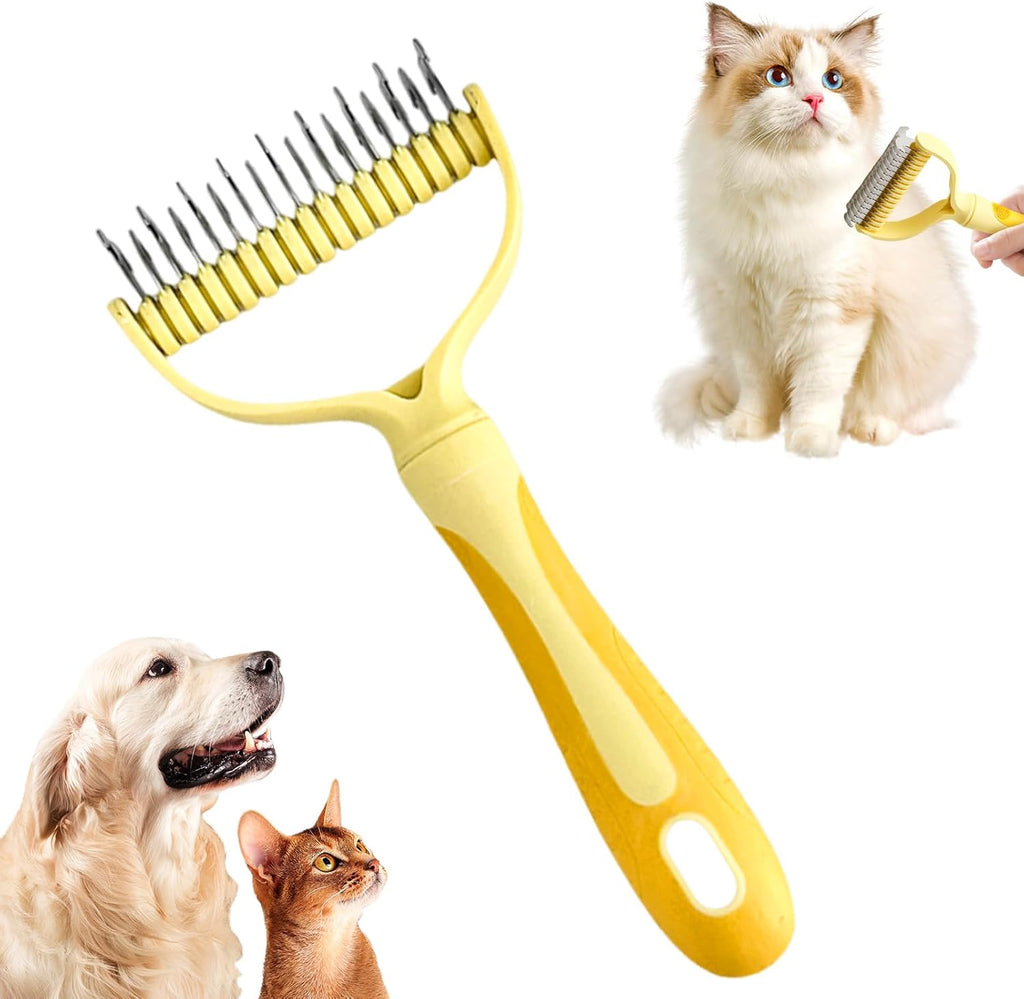 Double-Sided Pet Grooming Brush, 2026 New Undercoat Rake for Long Haired Pets, Multi-Functional Dematting Comb for Home Grooming, Pet Hair Removal Brush for Pet Owners (Blue, 1pcs) - Image 15