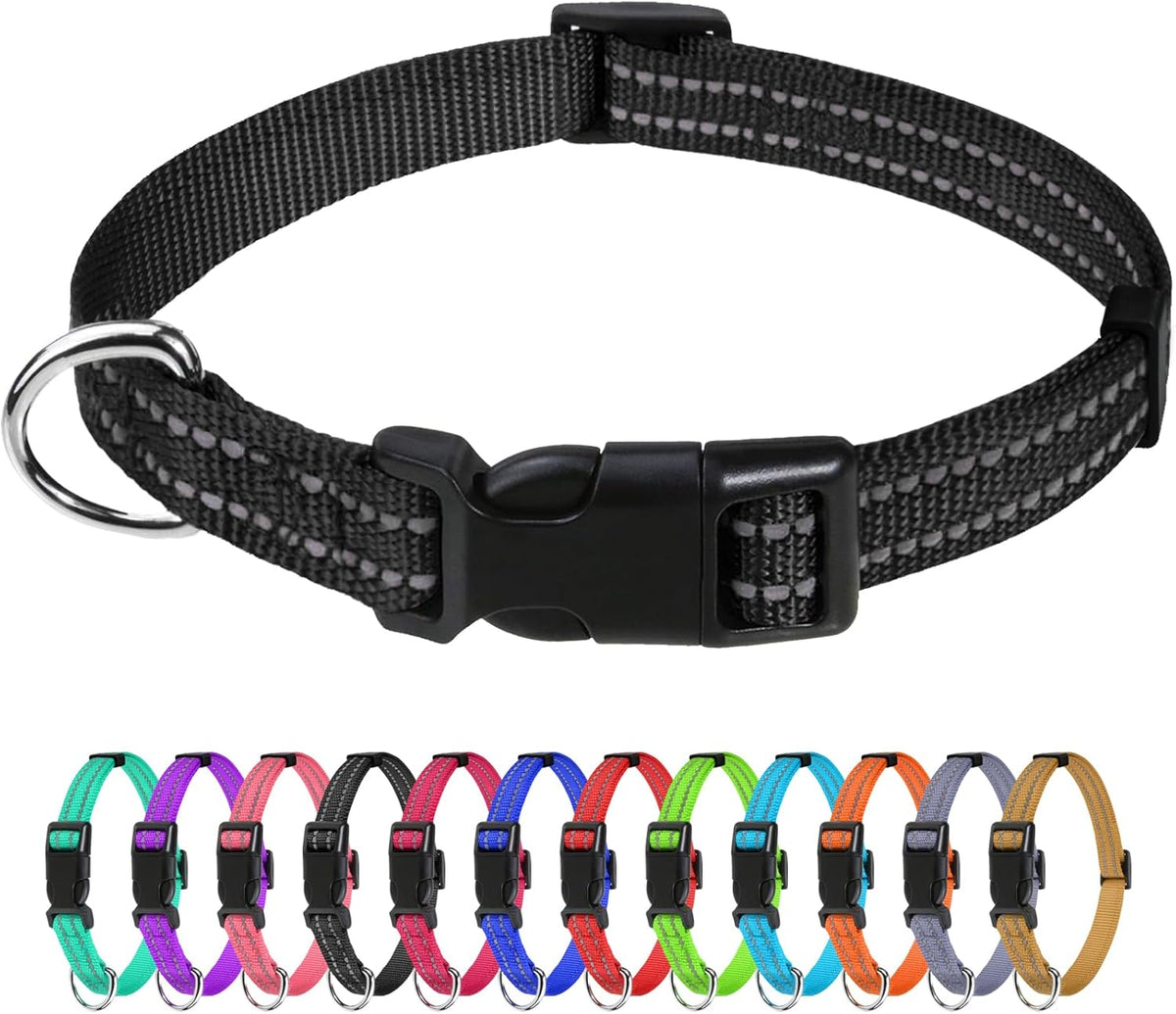 TagME Dog Collars for Small Dogs, Reflective Nylon Pet Collar with Quick Release Buckle, Small Dog Collar for Boys, Sky Blue, 3/8" Width - Image 10