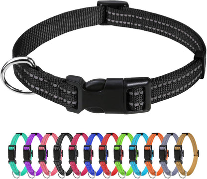 TagME Dog Collars for Small Dogs, Reflective Nylon Pet Collar with Quick Release Buckle, Small Dog Collar for Boys, Sky Blue, 3/8" Width - Image 10