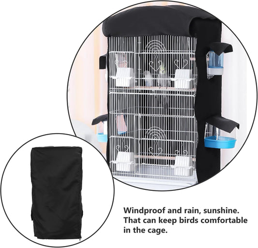 POPETPOP parrot cage shield breathable black polyester fabric close up
