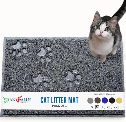 Andalus Small Cat Litter Mat, Pack of 1 - Waterproof, Non-Slip & Easy to Clean Cat Litter Box Mat for Extra Efficient Pet Litter-Trapping, Grey (15.75" X 11.75") - Image 15
