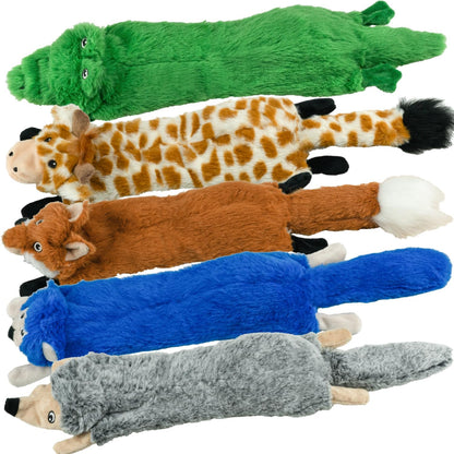 SHARLOVY Dog Squeaky Toys 5 Pack, Pet Crinkle Toy No Stuffing Animals Plush, Dog Chew for Large and Medium, Small Puppy Teething for Boredom - Image 11