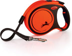 Flexi Xtreme tape retractable dog leash front view orange and black