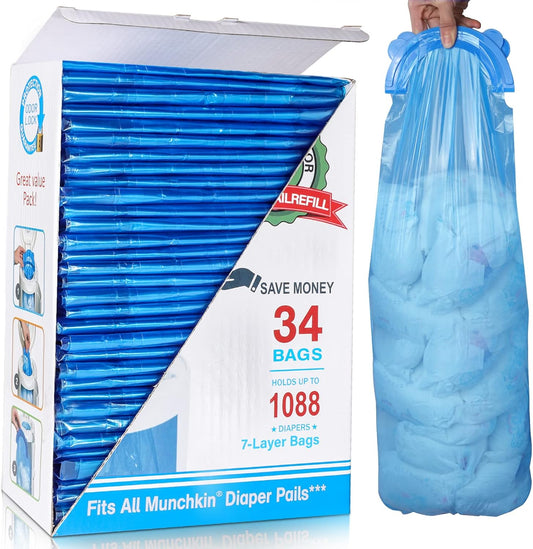 HeTaiDa diaper pail refill bags 1088 count front view packaging
