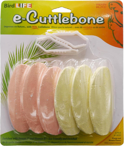 Penn-Plax Bird-Life E-Cuttlebone Flavored, 1 Pack (2 Counts) - Mango & Banana - Durable, Less Brittle Cuttlebones Enriched with Omega 3 & Vitamin B1 - Cage Clip - for All Bird Sizes - Mango & Banana - Image 13