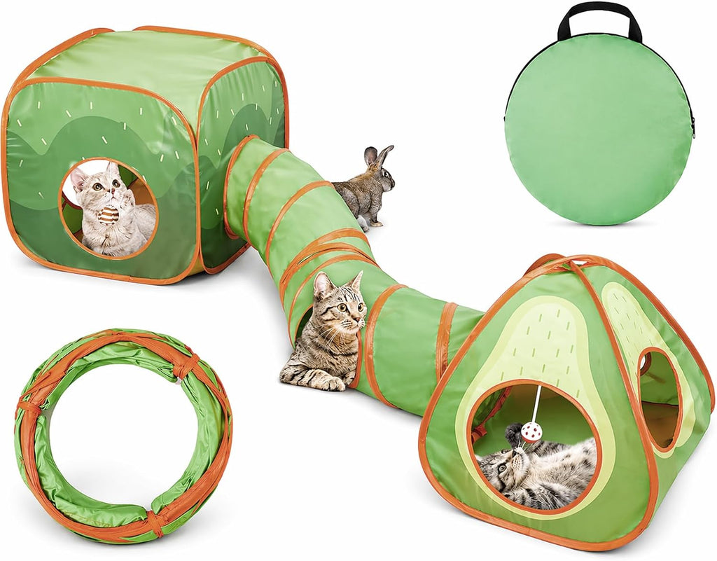 Rypet Cat Toy Tunnel and Cubes Bundle - Interactive Crinkle Collapsible Cat Tube and Foldable Cubes Playground for Kitty, Rabbit, Puppy, Ferret Hiding Hunting and Resting - Image 10