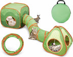 Rypet Cat Toy Tunnel and Cubes Bundle - Interactive Crinkle Collapsible Cat Tube and Foldable Cubes Playground for Kitty, Rabbit, Puppy, Ferret Hiding Hunting and Resting - Image 10
