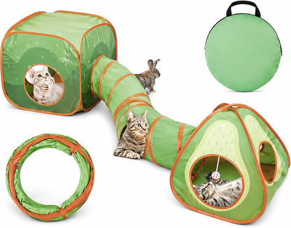 Rypet Cat Toy Tunnel and Cubes Bundle - Interactive Crinkle Collapsible Cat Tube and Foldable Cubes Playground for Kitty, Rabbit, Puppy, Ferret Hiding Hunting and Resting - Image 10
