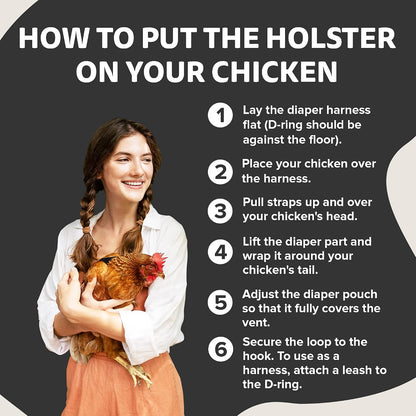 Hen Holster premium starter kit bird diaper instruction guide sizing