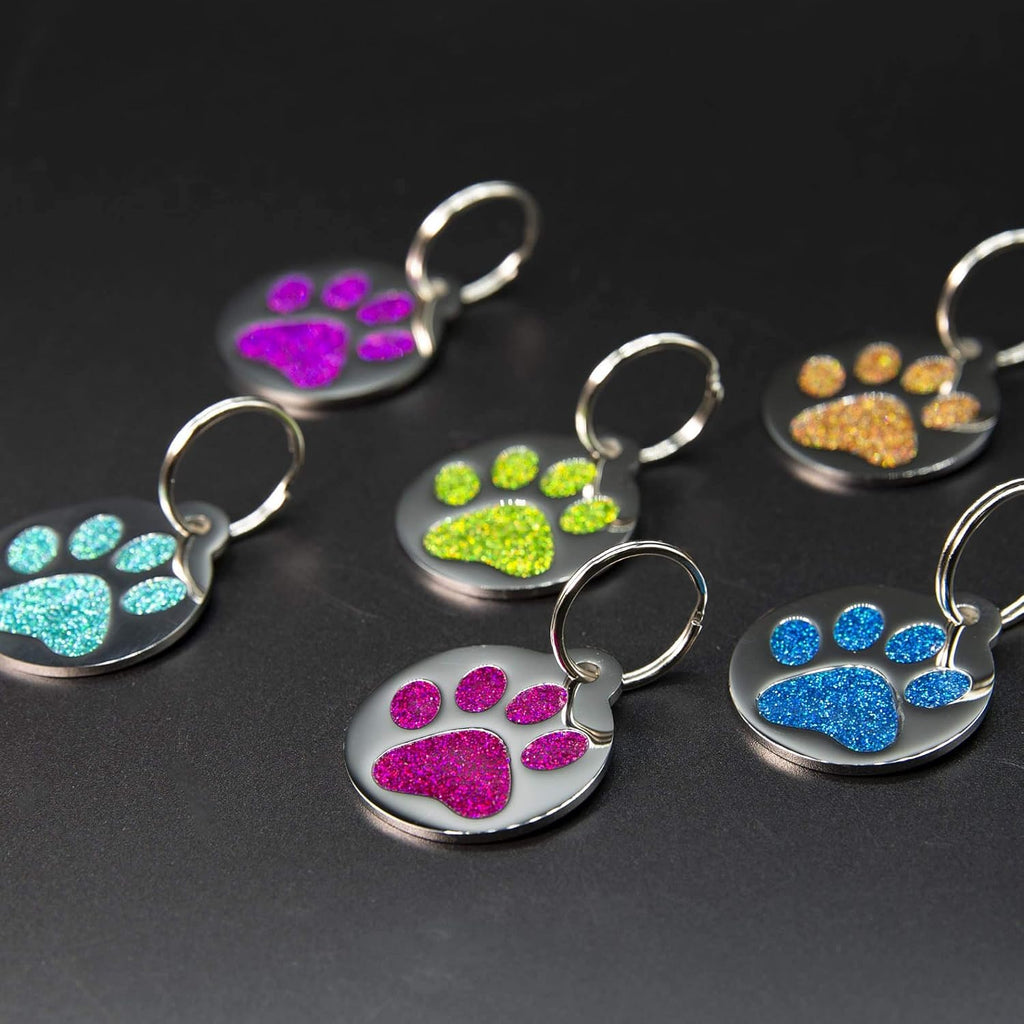 PetANTastic custom engraved cat tag showing polished metal surface