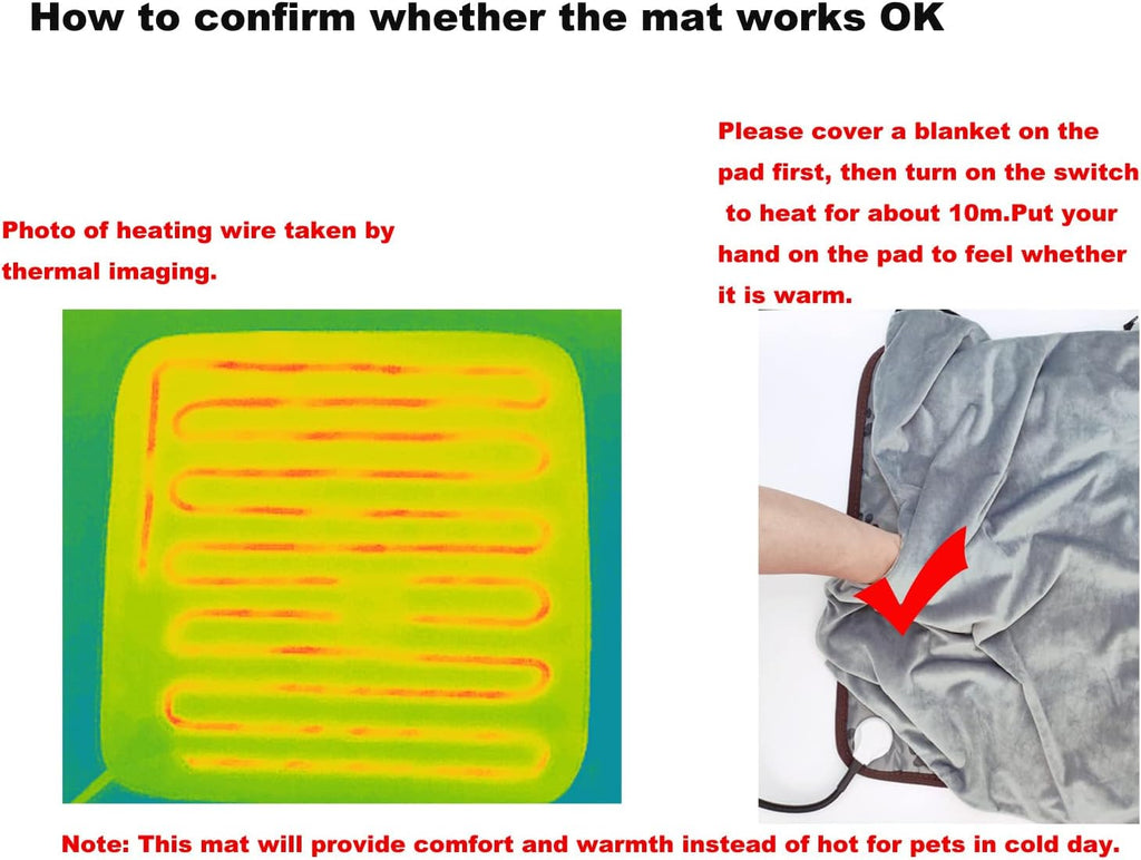Safe low voltage thermal pet bed mat for arthritic senior cats