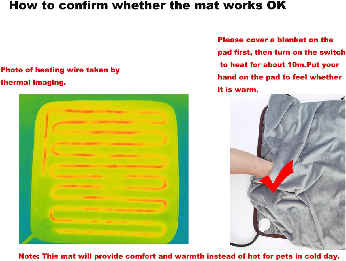Safe low voltage thermal pet bed mat for arthritic senior cats