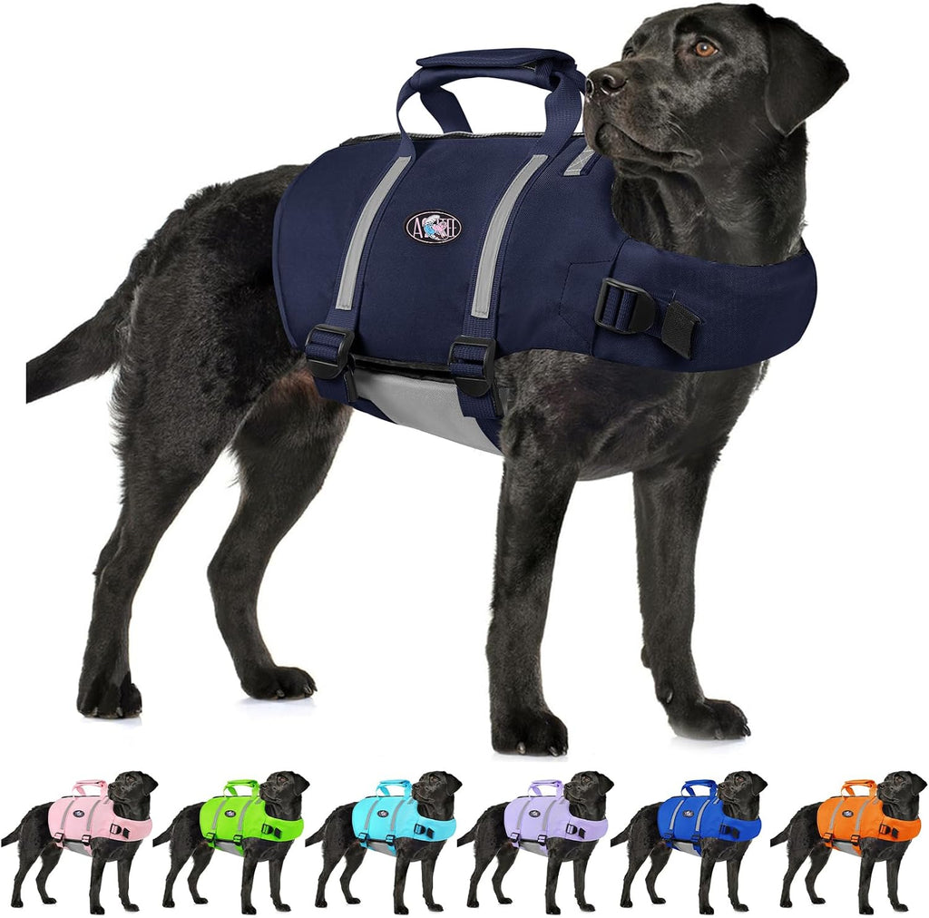 AOFITEE Dog Life Jacket, High Flotation Dog Life Vest for Swimming, Reflective Medium Dog Swimming Vest, Adjustable Dogs Swimsuit Lifesaver with Zipper and Rescue Handle for Small Medium Large Dogs - Image 12
