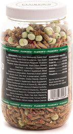 Freeze dried strawberries and mealworms inside turtle food container