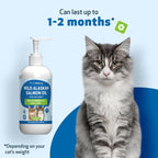 USA imported authentic Pet Wellbeing salmon oil bottle close up