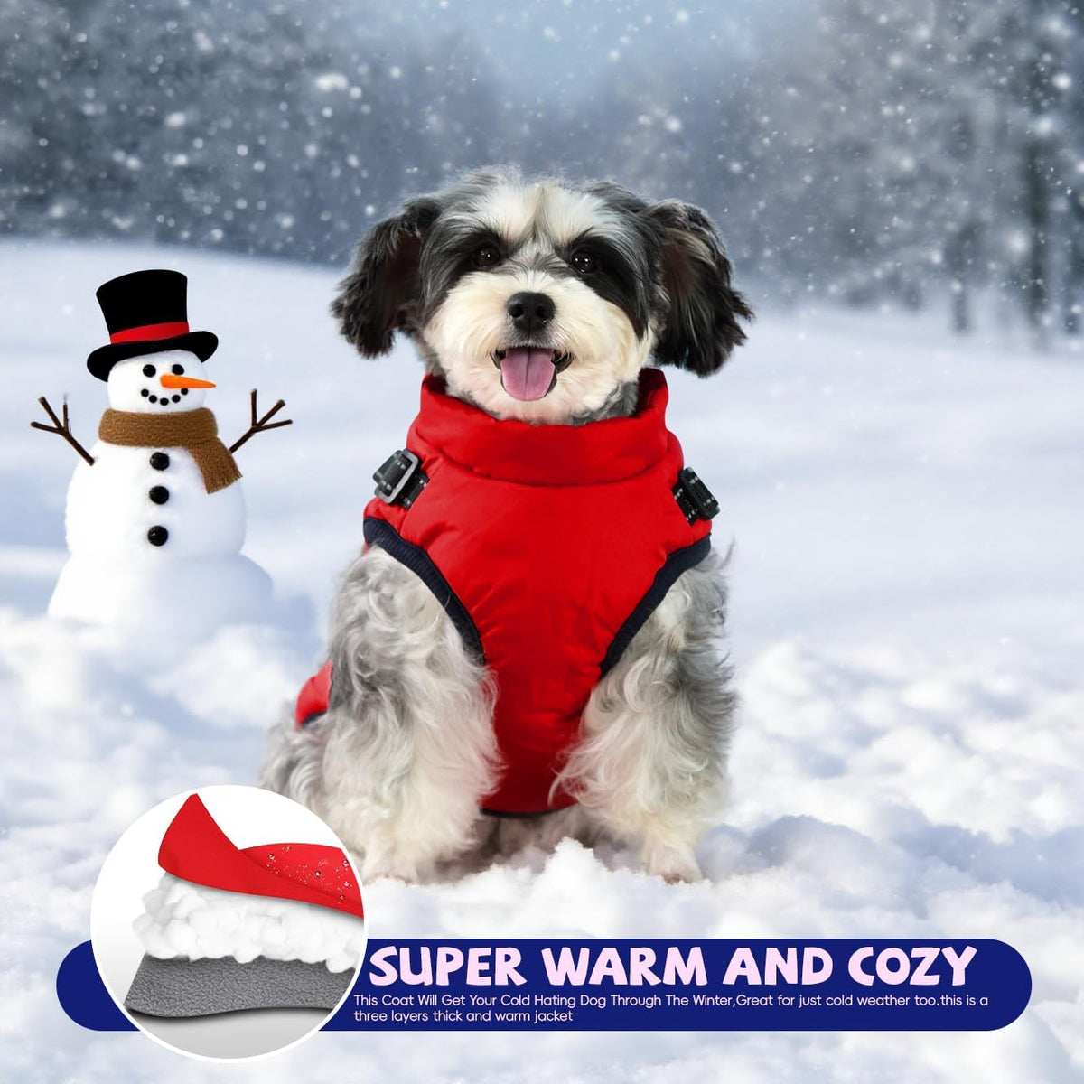 Reflective safety harness feature on pet jacket