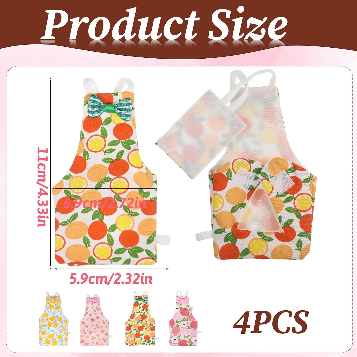 LXUEJIE bird flight suit pack of four showing peach orange lemon and cherry patterns