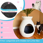 Losuin eight pack replacement cat litter box filters displaying square dimensions