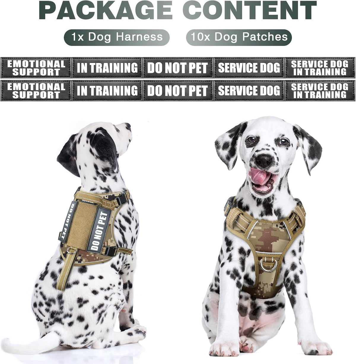 WINSEE military service dog vest side view displaying the MOLLE system with patches.