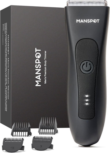 MANSPOT Electric Groin Hair Trimmer Hair Finishing Trimmers, Men's Shaving & Grooming Sets Kit with 4 Guards and Replaceable Ceramic Blade Heads,Waterproof Wet/Dry Trimmer,90 Minutes Shaving Tools - Image 11