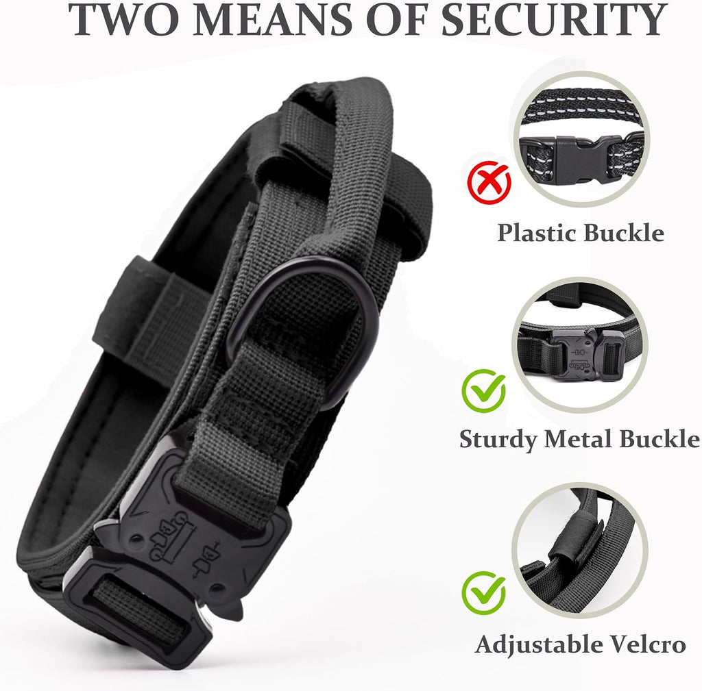 Adjustable dog collar with control handle detail