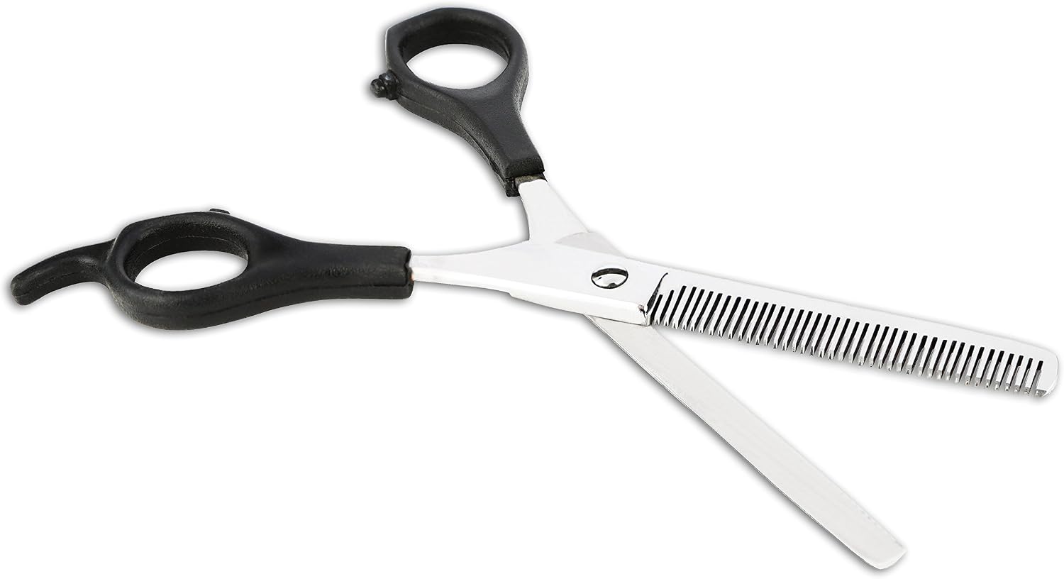 Close up of 42 teeth blade on Laazar grooming scissors