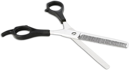 Close up of 42 teeth blade on Laazar grooming scissors