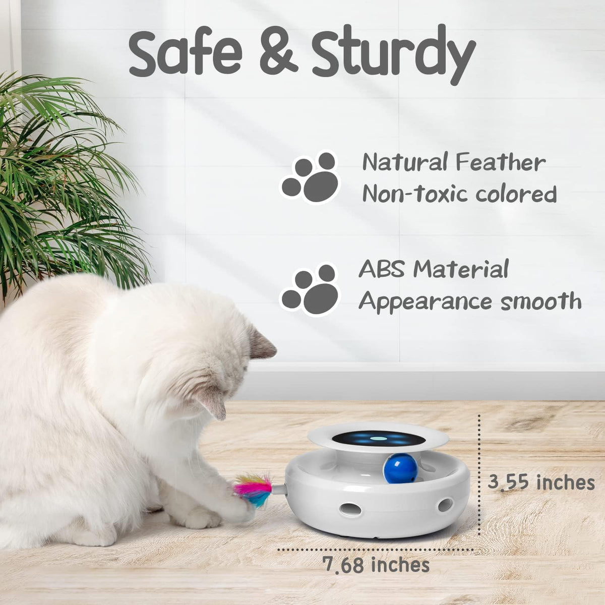 ORSDA indoor cat exercise device displaying the USB power cable connection point