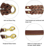 Guiding Star twin dog walking lead showcasing heavy duty twist braided joints and rivets