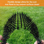 Detailed view of blunt plastic spikes on Hugeleaf mat
