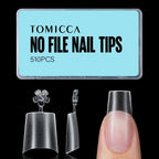 Tomicca short coffin nail tips front view showing 510 pieces box packaging