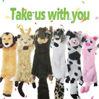 SHARLOVY machine washable plush pet toys pack close up of the squirrel toy fabric texture