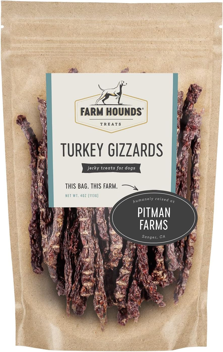 4 ounce pack of Farm Hounds duck gizzard dog jerky