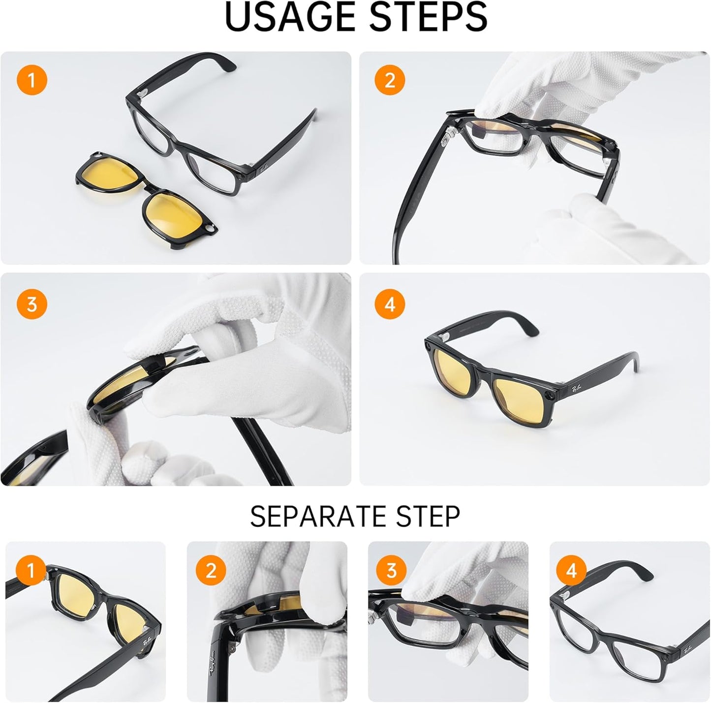 HiBloks discoloration clip lenses showing precise structural compatibility with standard fifty twenty two frames