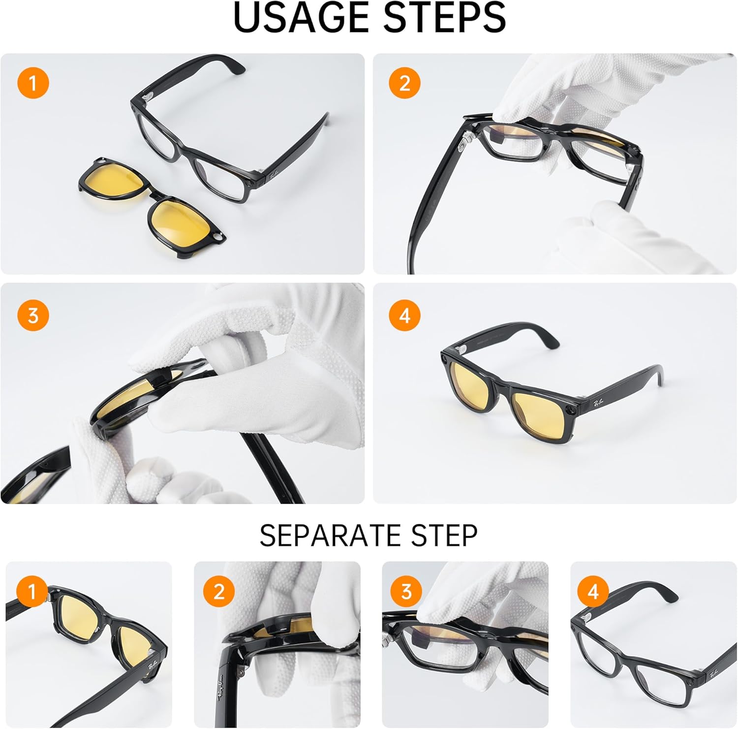 HiBloks discoloration clip lenses showing precise structural compatibility with standard fifty twenty two frames