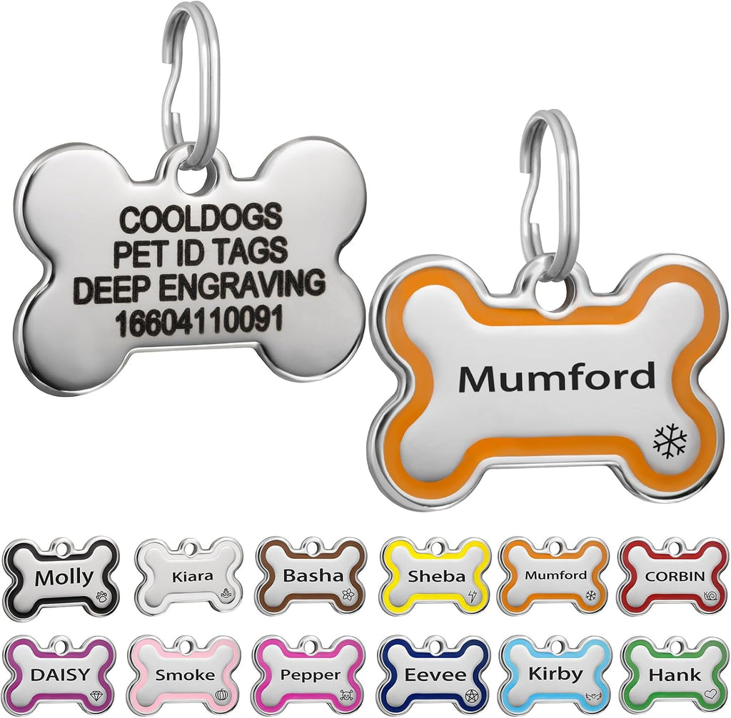 CoolDogs Stainless Steel Enamel Pet ID Tags for Dogs and Cats, Personalized Dog Tags,Cat Tags,Custom Engraved Dog Name Tag,Cat Name Tag with up to 5 Lines of Text on Both Sides (Blue, Large) - Image 11