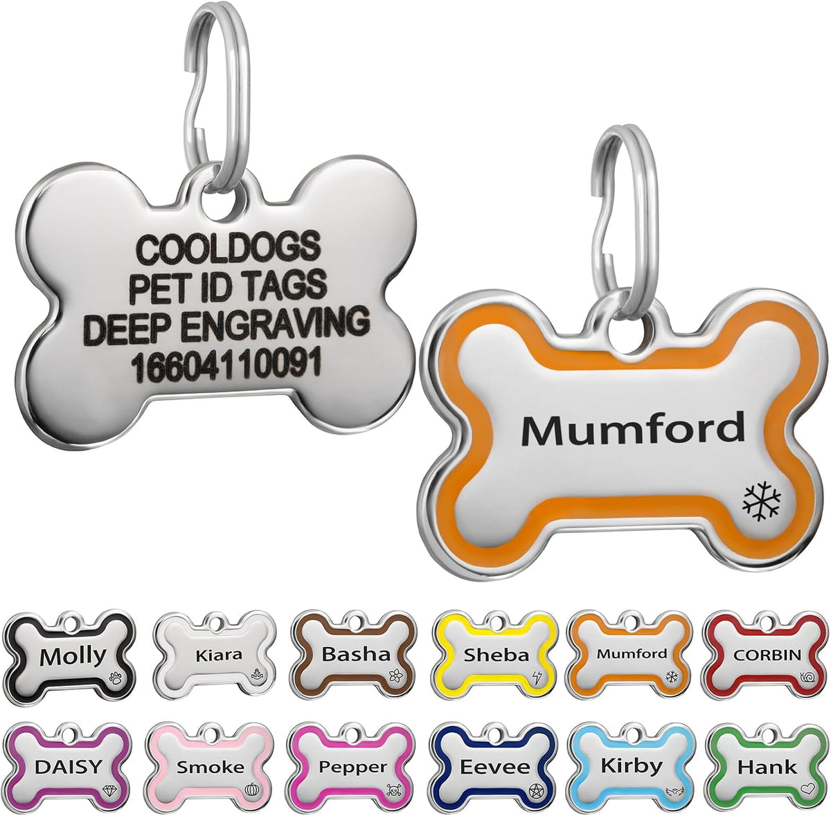 CoolDogs Stainless Steel Enamel Pet ID Tags for Dogs and Cats, Personalized Dog Tags,Cat Tags,Custom Engraved Dog Name Tag,Cat Name Tag with up to 5 Lines of Text on Both Sides (Blue, Large) - Image 11