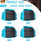 Hilason shock absorbing rubber bell boots close up on velcro closure