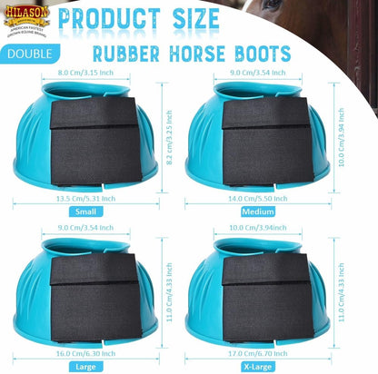 Hilason shock absorbing rubber bell boots close up on velcro closure