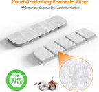 8 pack Sibays pet fountain replacement filters individual packaging