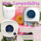 Purifylogix universal pet odor remover pod being placed in an automatic litter box compartment