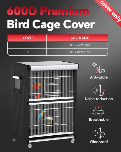 Close up of the breathable mesh ventilation window on the APOLAI 7 blackout bird cover