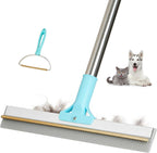 Thalomely 2 in 1 carpet rake and pet hair remover with long handle