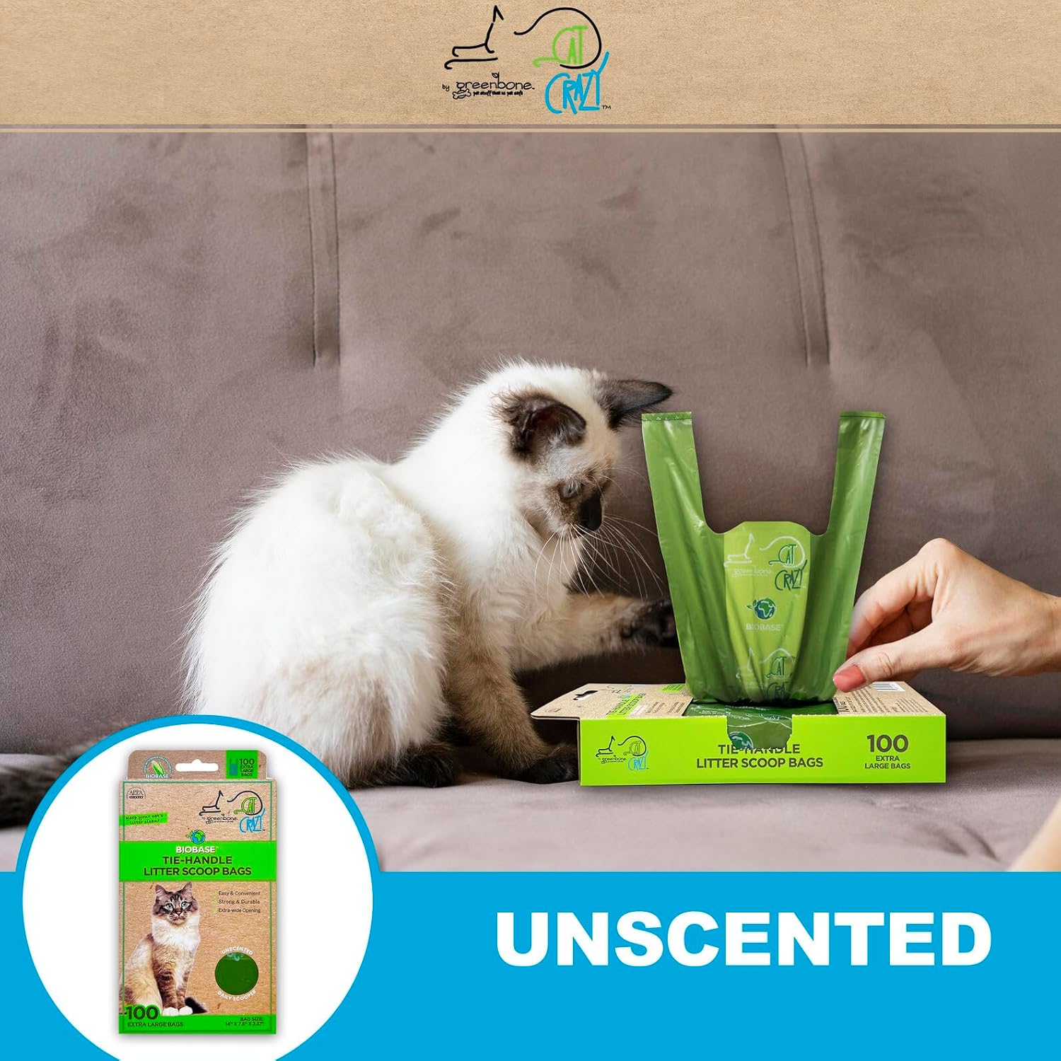 Greenbone biobase eco-friendly cat litter bag roll