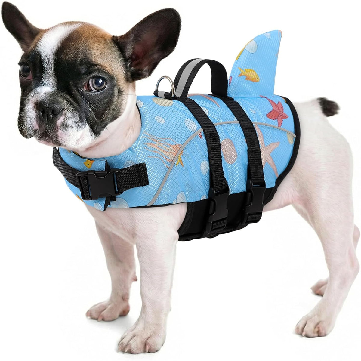 Ripstop Dog Life Jacket Shark Life Vest for Dogs, Safety Lifesaver with High Buoyancy and Lift Handle for Small and Medium BreedsRose Red XS - Image 15